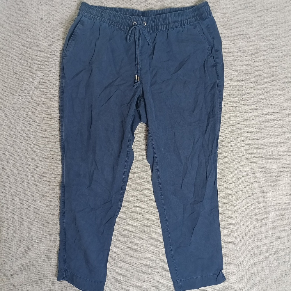 Lands End Jogger Pants Womens 10P Blue Excellent Lyocell Drawstring Petite